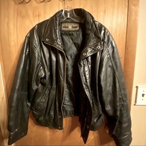 Vintage, Black Leather Members Only Jacket